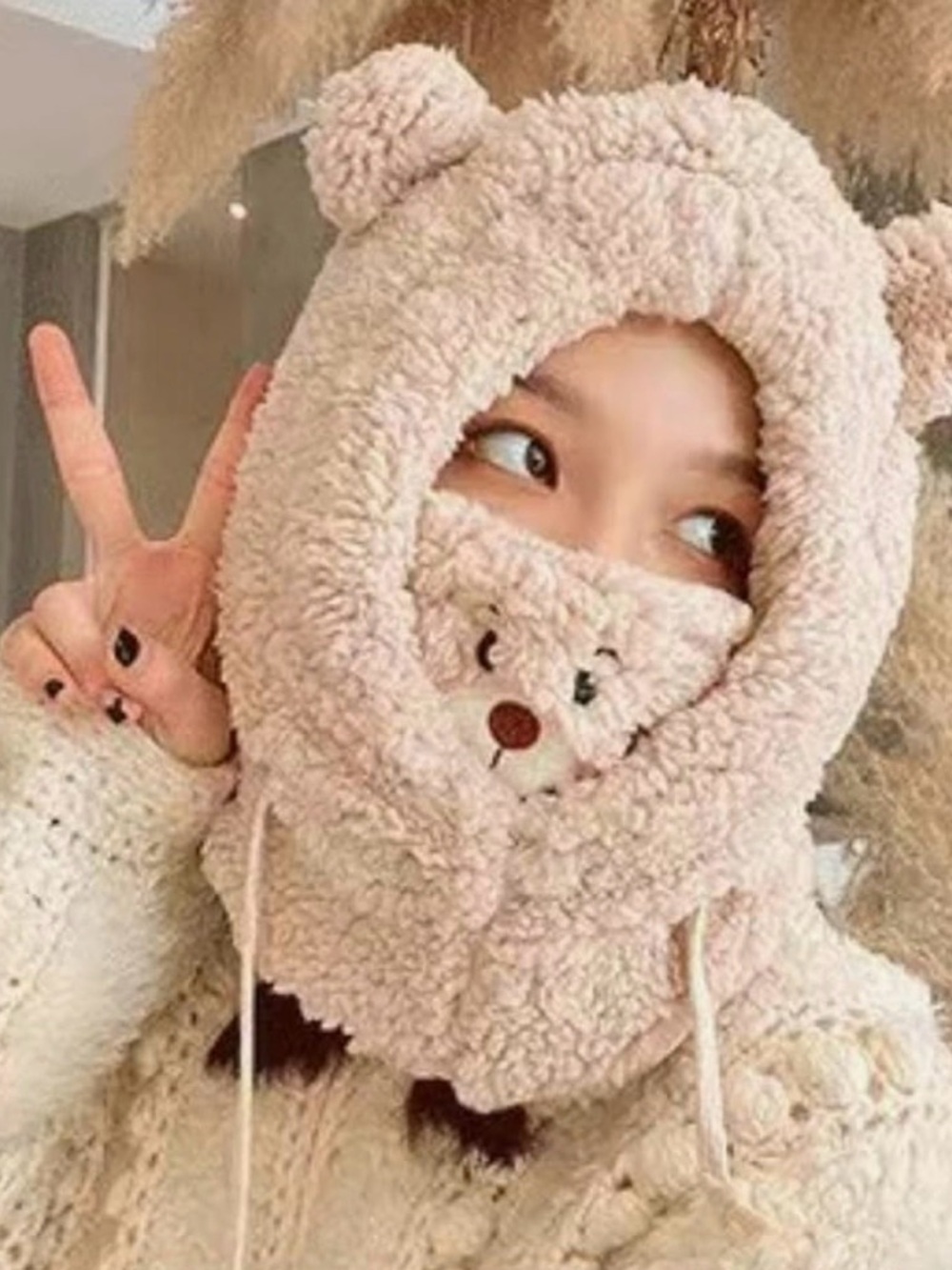 Women Kawaii Cute Bear Ear Beanie